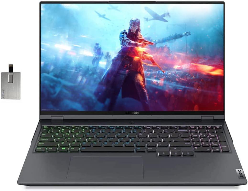 Lenovo Legion 5 Pro 16" QHD 165Hz Gaming Laptop, AMD Ryzen 7 5800H, 64GB RAM, 2TB PCIe SSD, NVIDIA GeForce RTX 3070, Backlit Keyboard, 720P Webcam, Grey, Win 11 Pro, 32GB Hotface USB Card (Renewed)