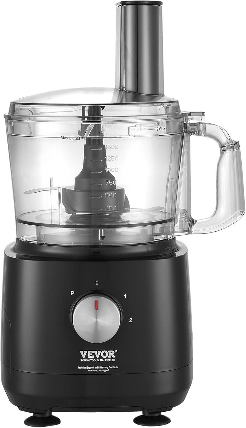 VEVOR 9-Cup Black Food Processor with Variable Speed