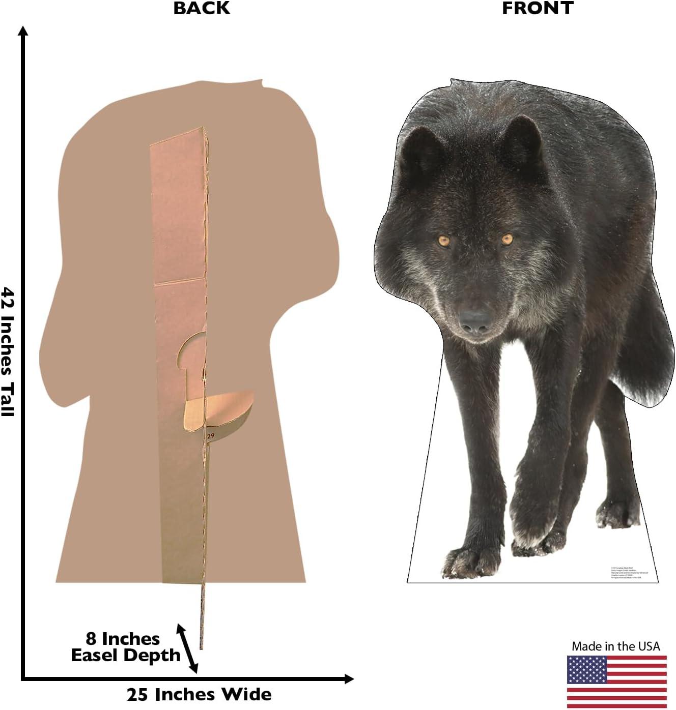 Life-Size Canadian Black Wolf Cardboard Cutout Standee