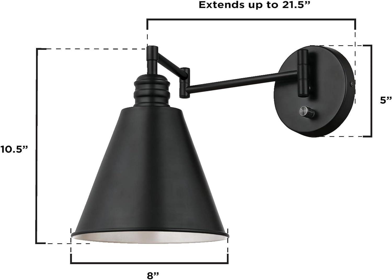 Matte Black 21.5" Swing Arm Wall Sconce