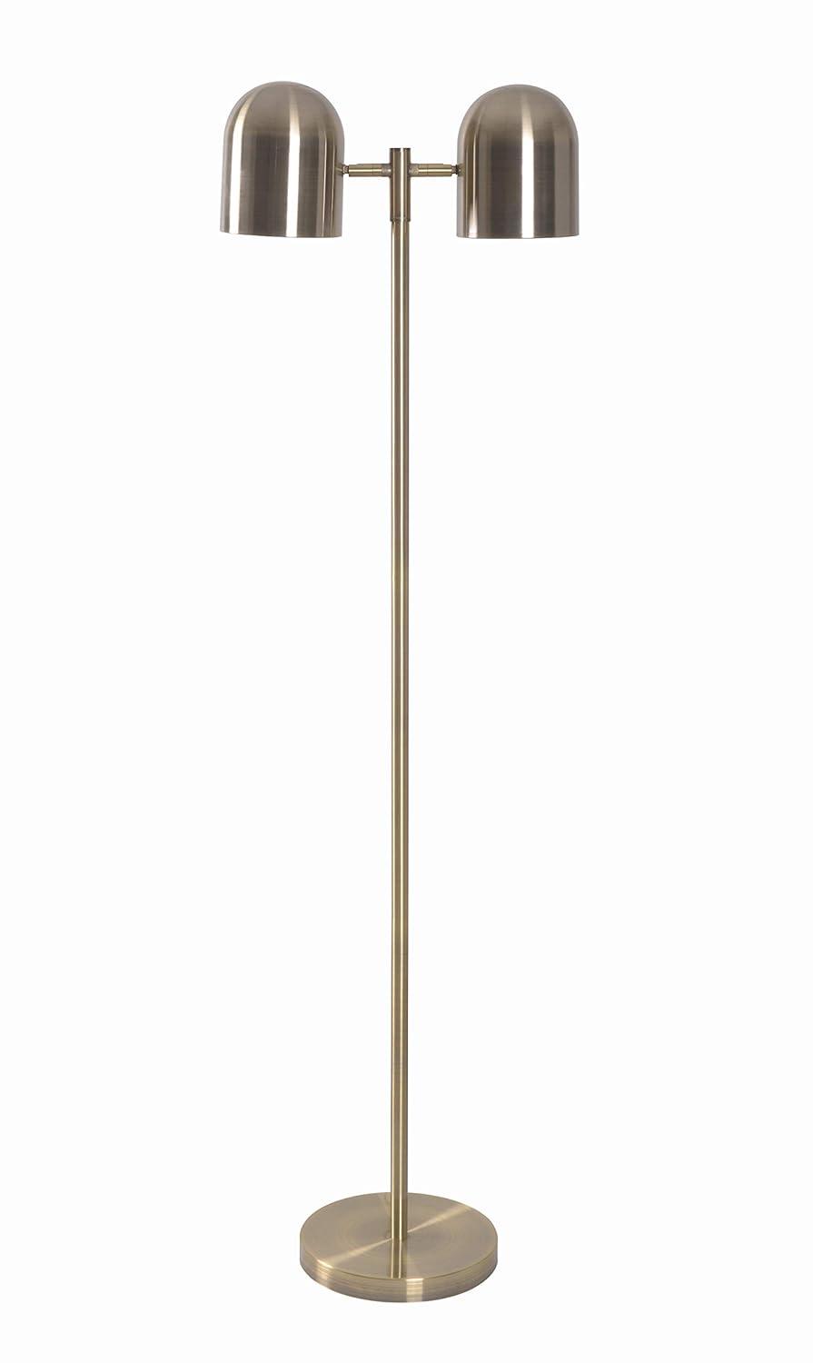 Kenroy Home 33171AB Alden Floor Lamp with Antique Brass Finish, Modern Style, 57.125" Height, 17.625" Width, 9.875" Depth