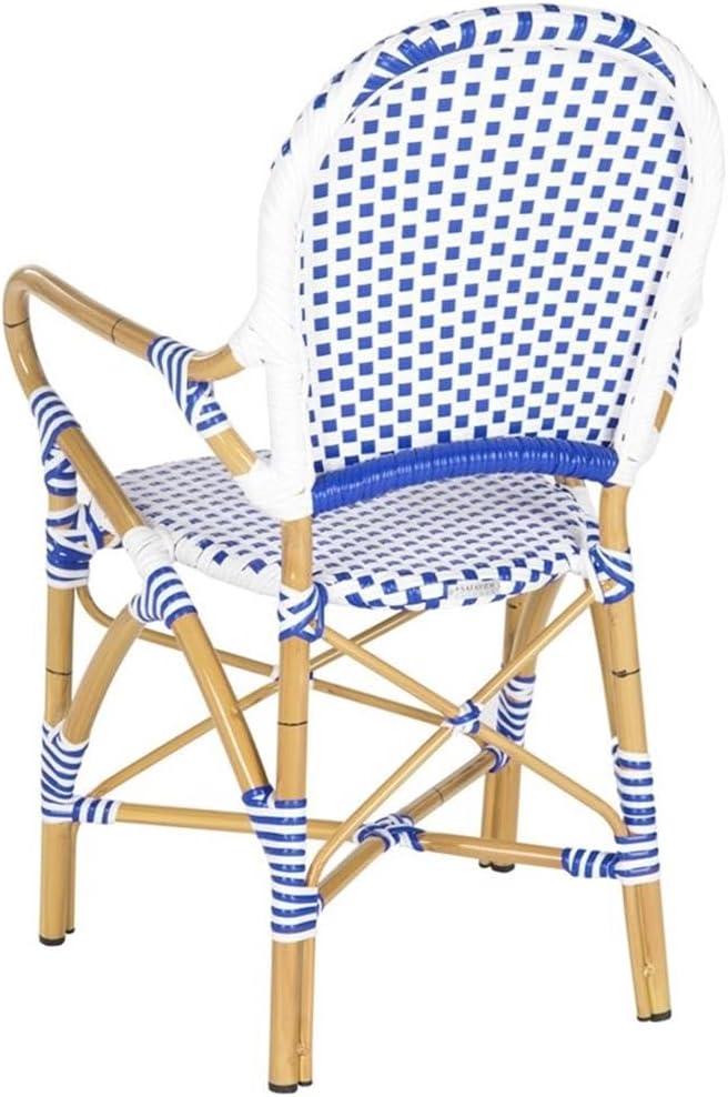 Safavieh Hooper Outdoor Stacking Arm Chair, Set of 2 - Blue/White