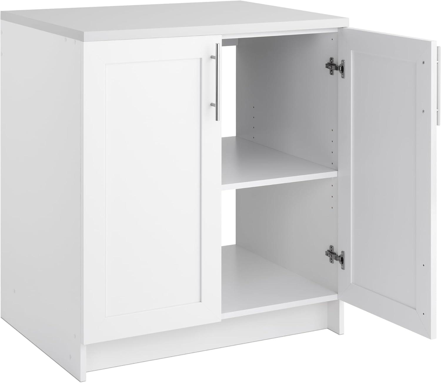 Prepac 32" Wide Elite Storage Cabinet with Panel Doors White