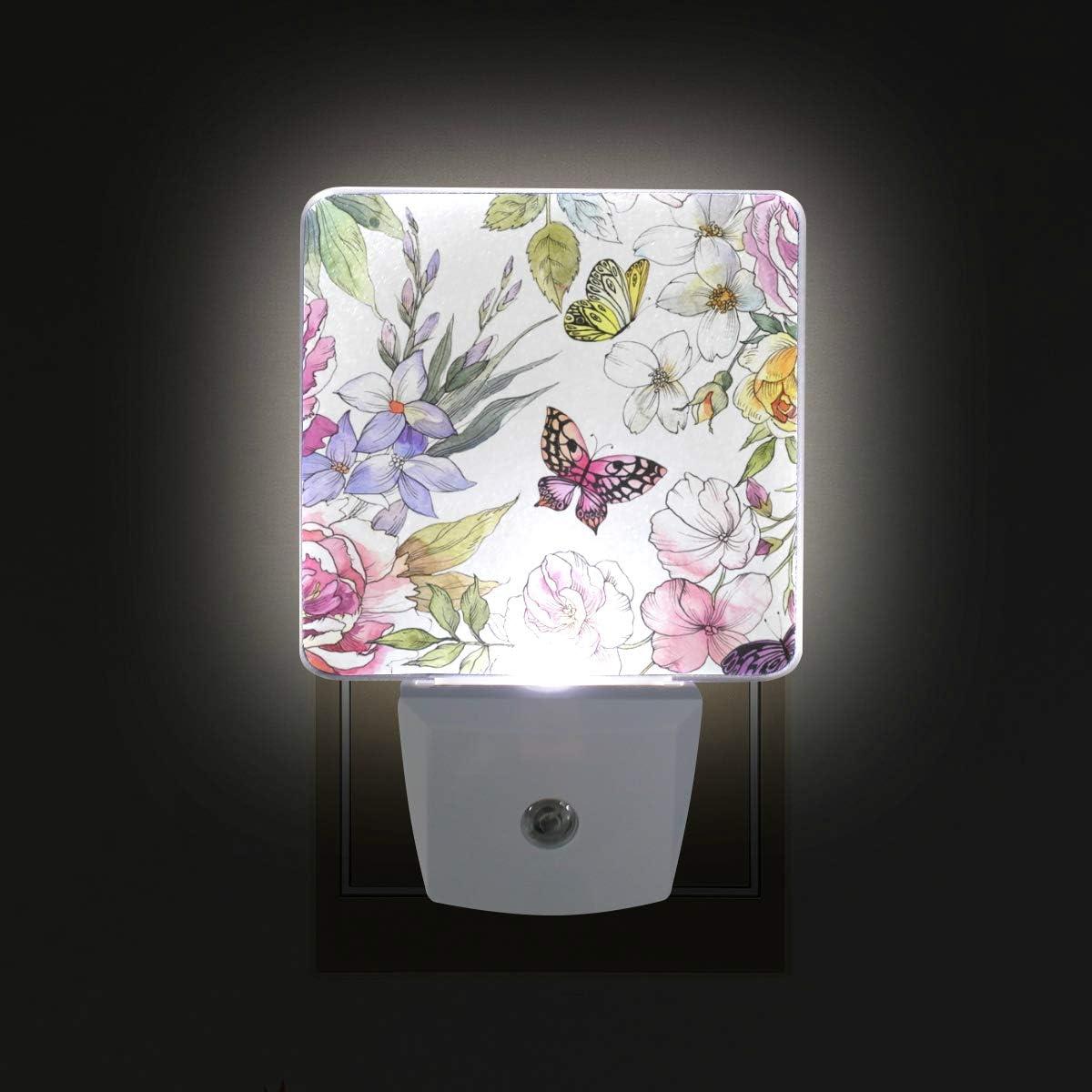 Colorful Butterfly LED Night Light with Auto Sensor for Kids