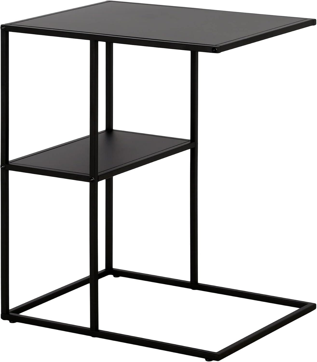 Evelyn&Zoe Winthrop 20" Wide Rectangular Side Table, Blackened Bronze