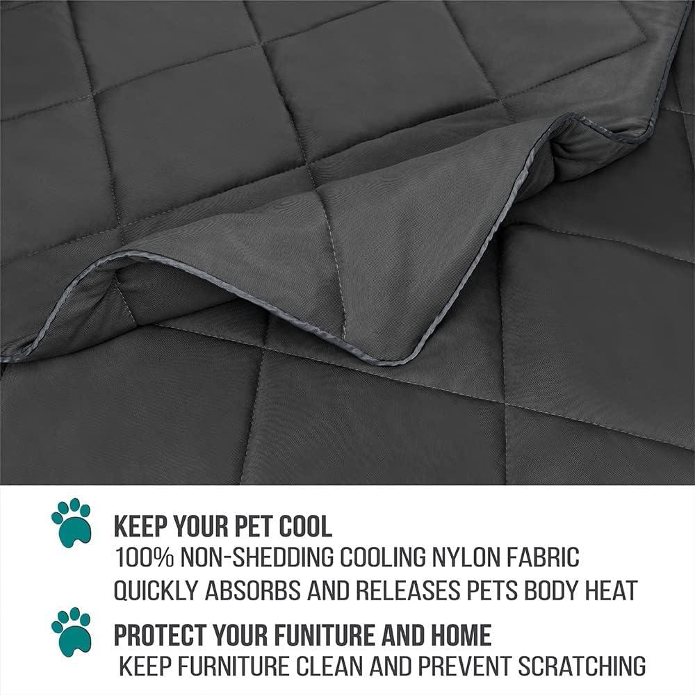 PetAmi Cooling Dog Blanket, Lightweight Reversible Fluffy Fuzzy Pet Throw Furniture Bed Couch Sofa Cover Protector