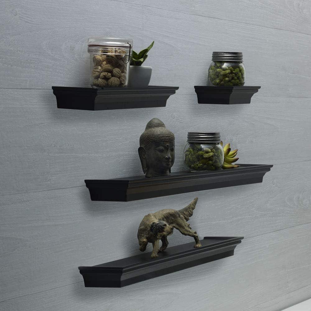 Melannco Melannco 5 Pieces Floating Molding Shelves for Bedroom, Living Room, Bathroom, Kitchen, Nursery (Set of 5)