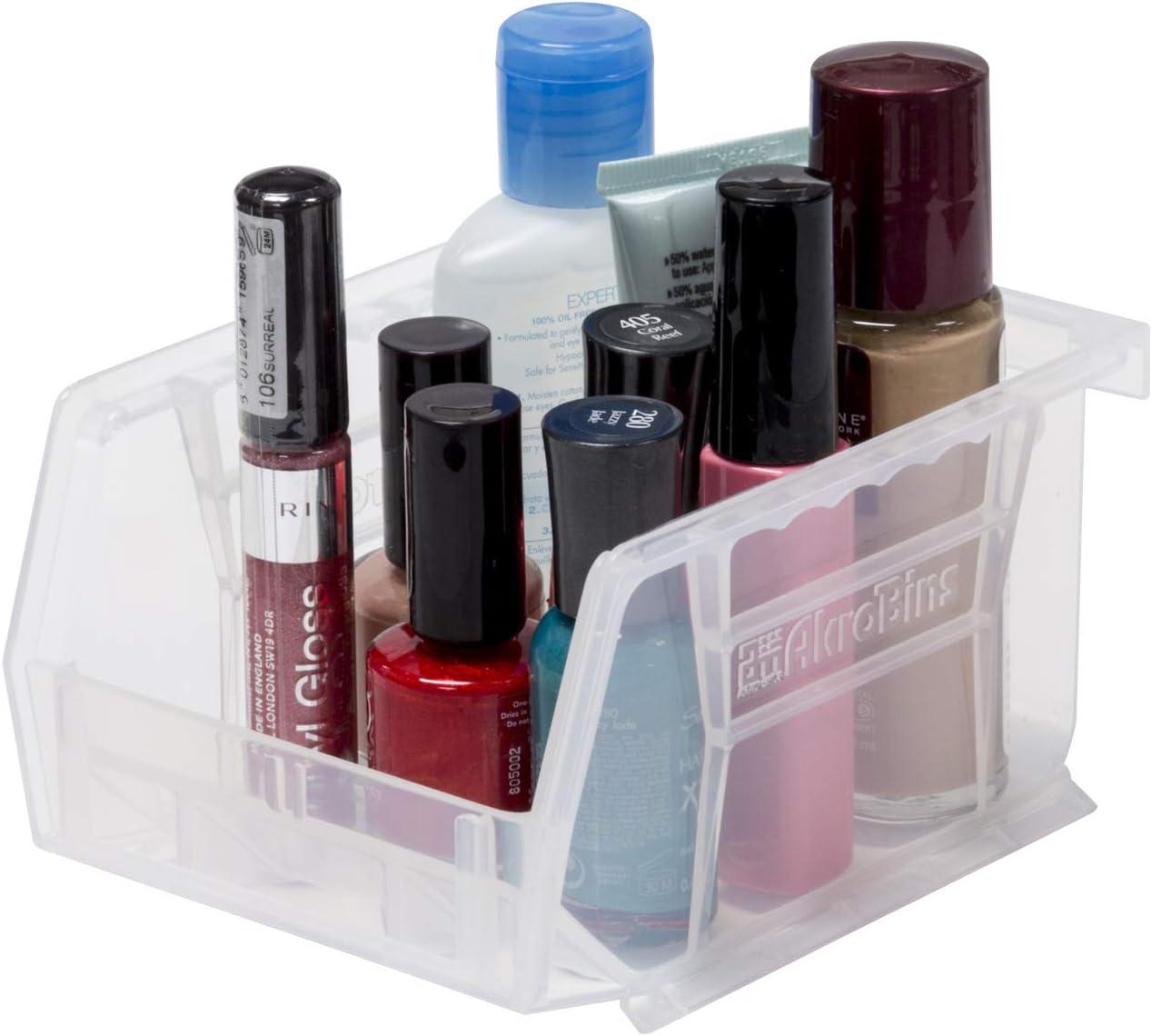 Akro-Mils Stackable Storage Bins, AkroBins Stacking Organizer, 5"x4"x3", Clear, 6-Pack