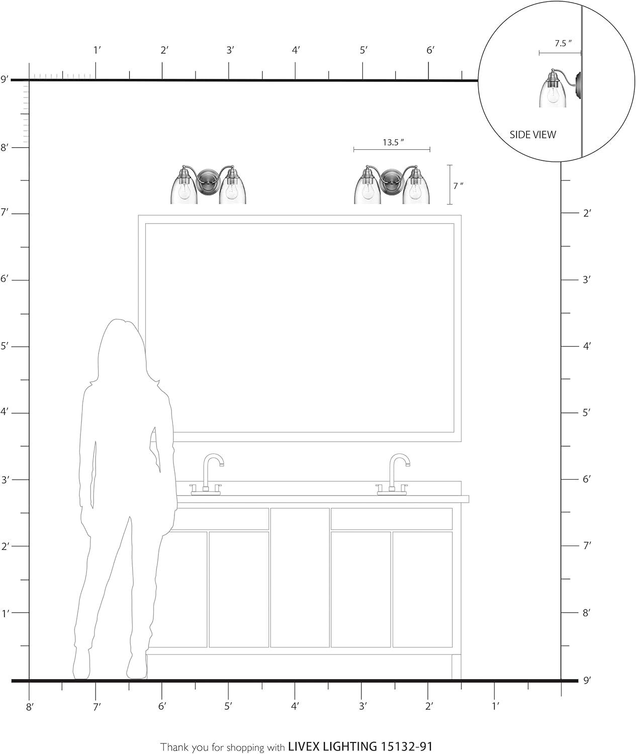 Livex Lighting Montgomery 2 - Light Vanity in  Brushed Nickel