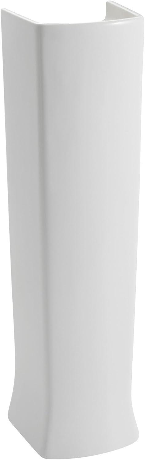 White Fireclay Rectangular Pedestal Sink Leg