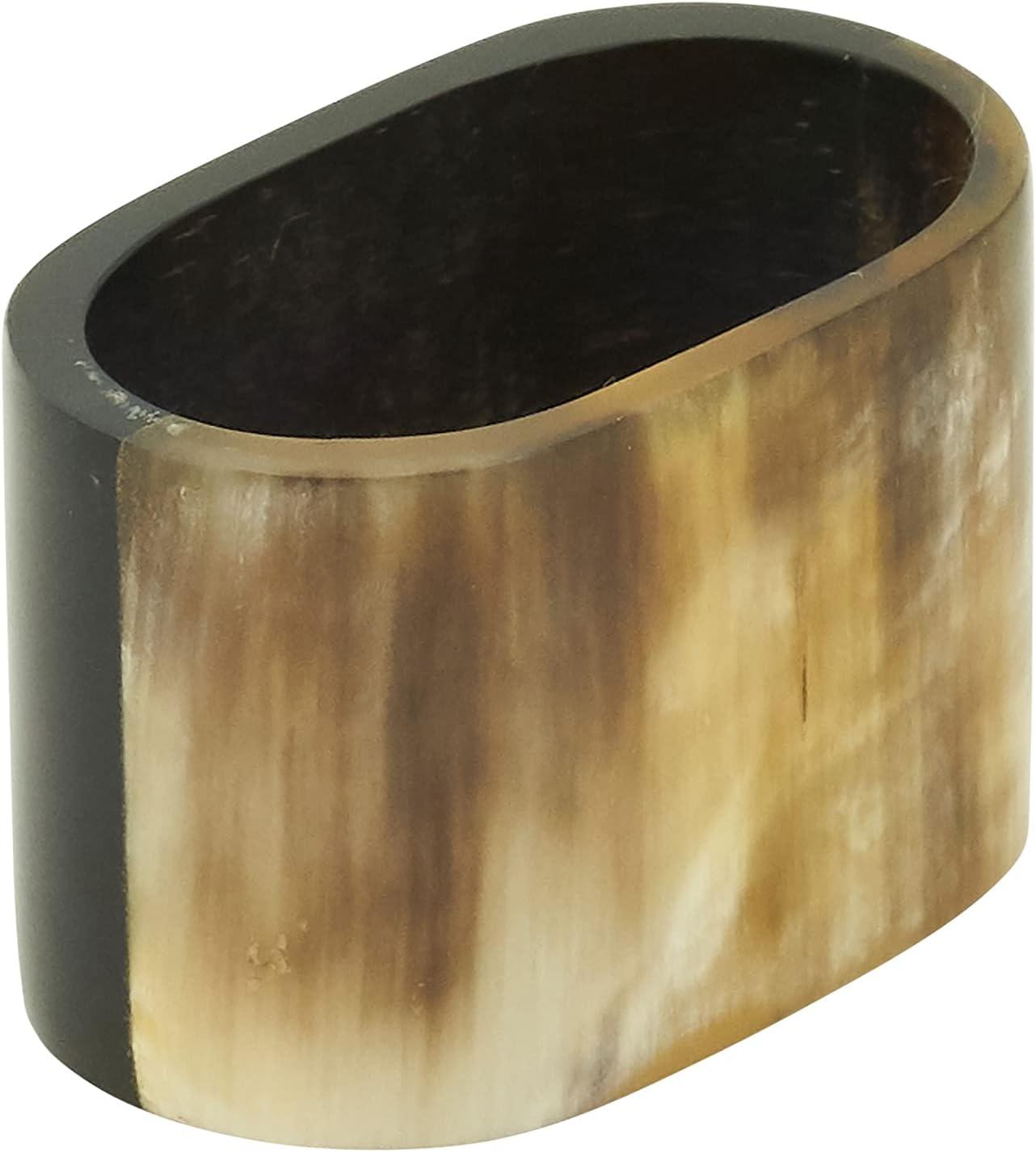 Saro Lifestyle Oval Horn Napkin Ring (Set of 4)