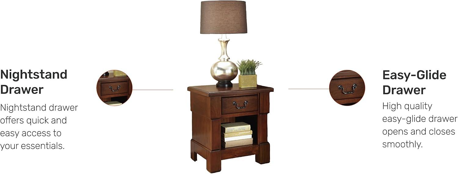 Homestyles Aspen Wood Nightstand in Brown