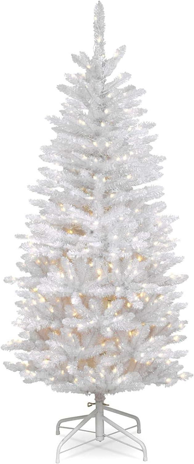 Prelit Slim White Kingswood Fir Artificial Christmas Tree Clear Lights - National Tree Company