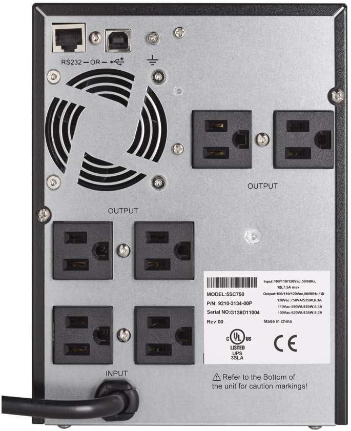Eaton 5SC 750VA 120V Tower Uninterruptible Power Supply UPS 5SC750