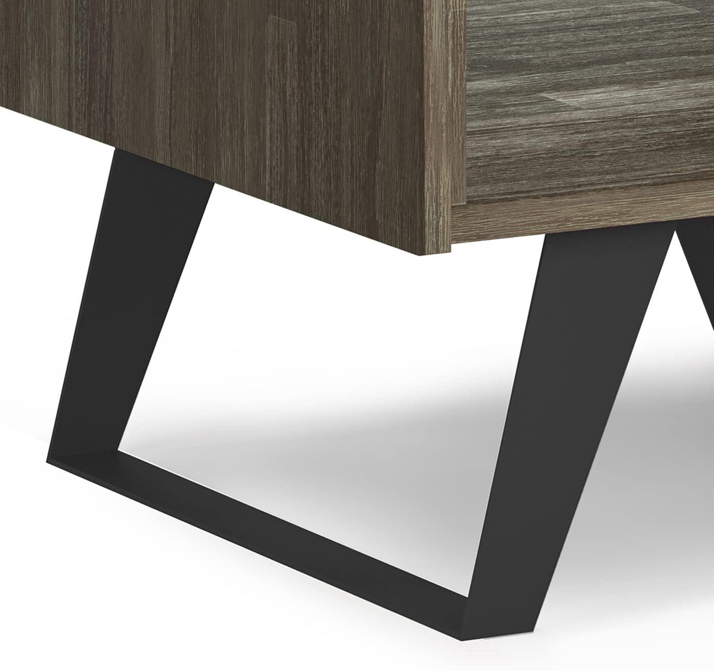 Lowry 22"W Solid Acacia Wood Square End Table with Storage Drawer