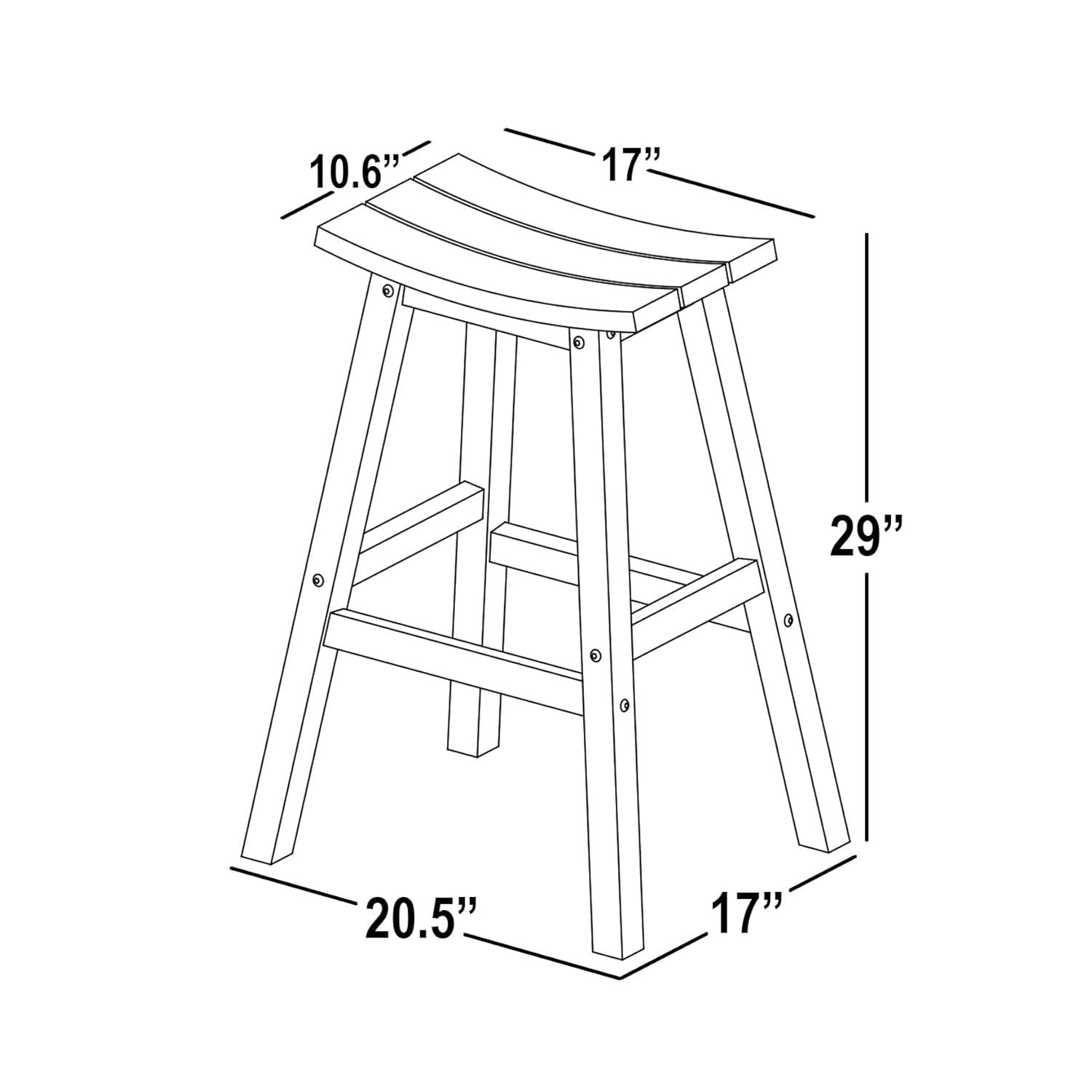 Florence Outdoor 29" HDPE Plastic Saddle Seat Barstool in Red