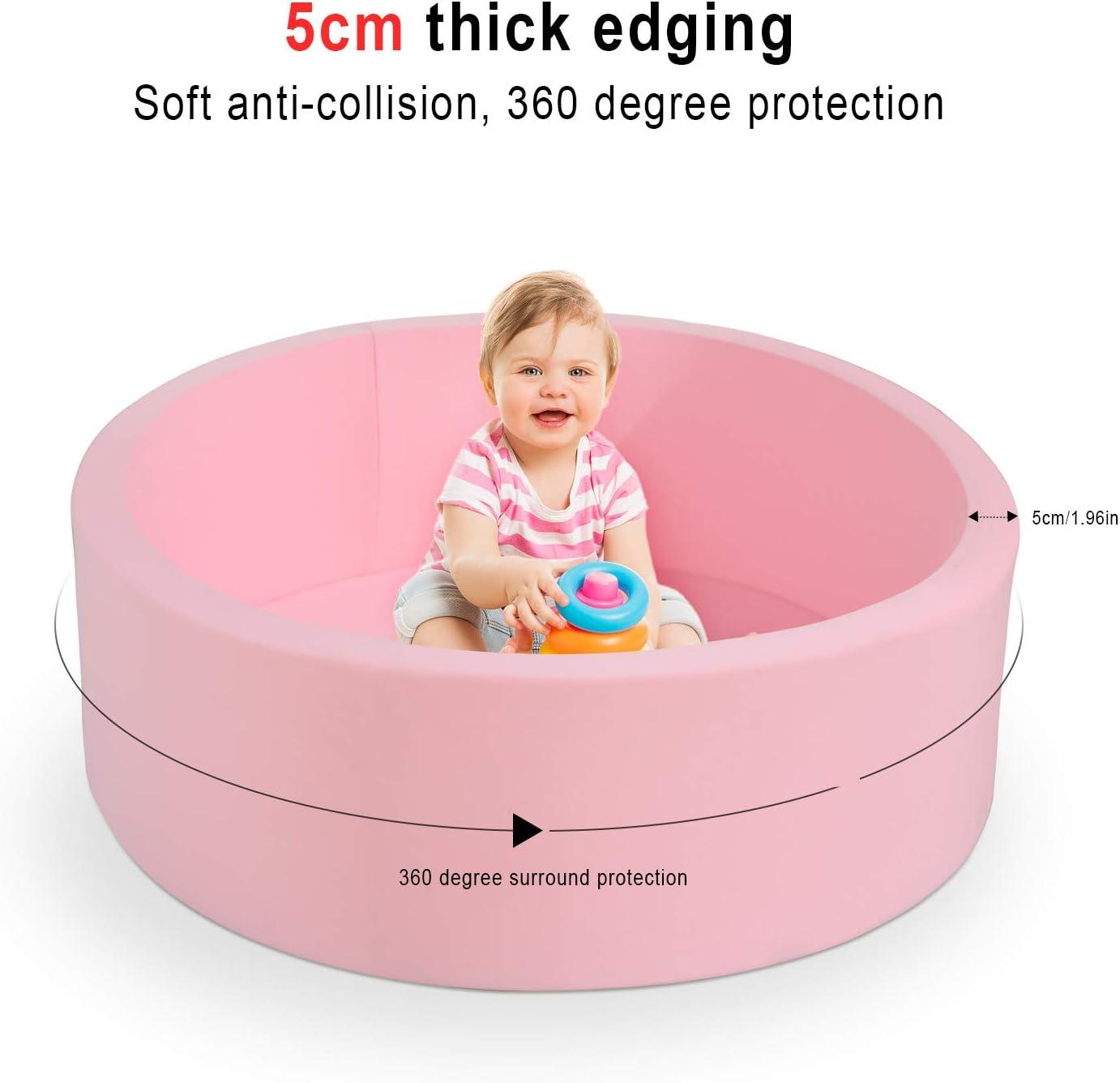 Foam Ball Pit for Toddlers Kids Soft Ball Pool Ideal Gift Play Toy for Children Kiddie Pools - Light Pink