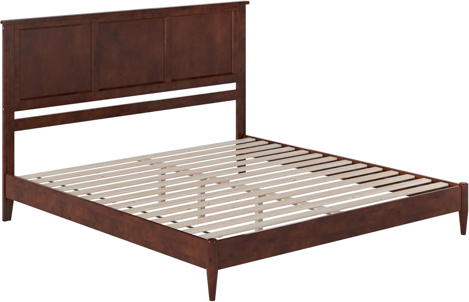 AFI Charlotte King Solid Wood Low Profile Platform Bed, Walnut