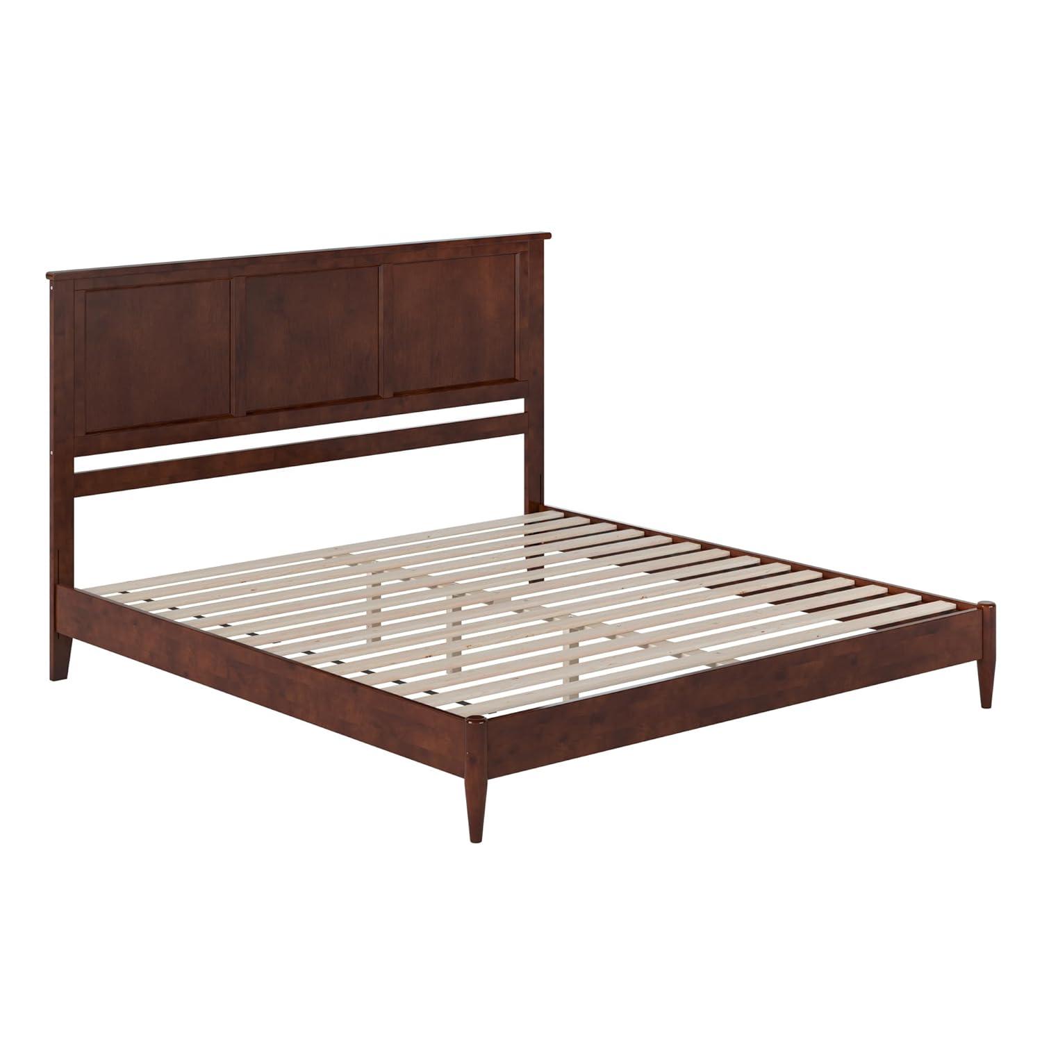 AFI Charlotte King Solid Wood Low Profile Platform Bed, Walnut