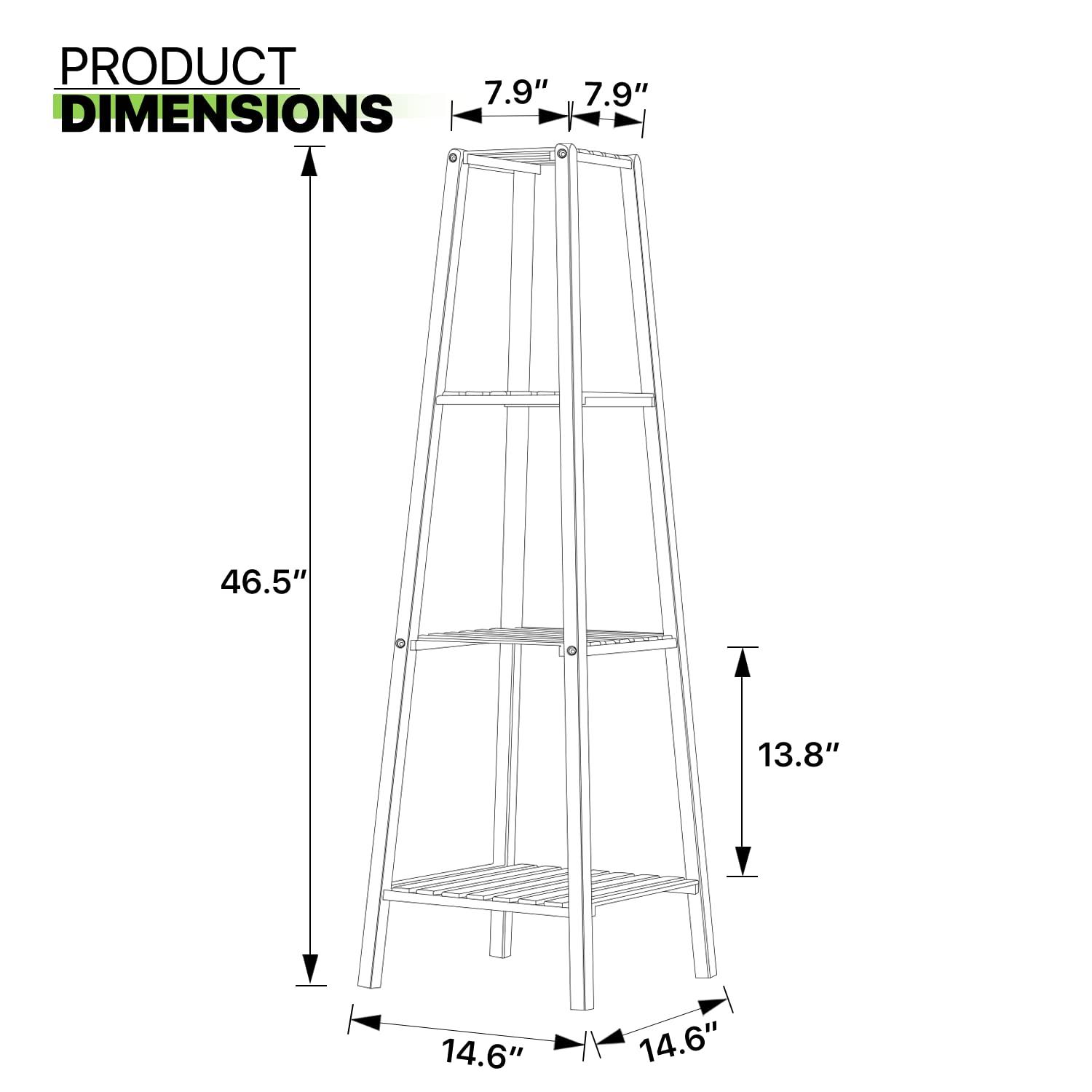 Magshion Bamboo 4 Tier Tall Plant Stand Pot Holder Small Space Table