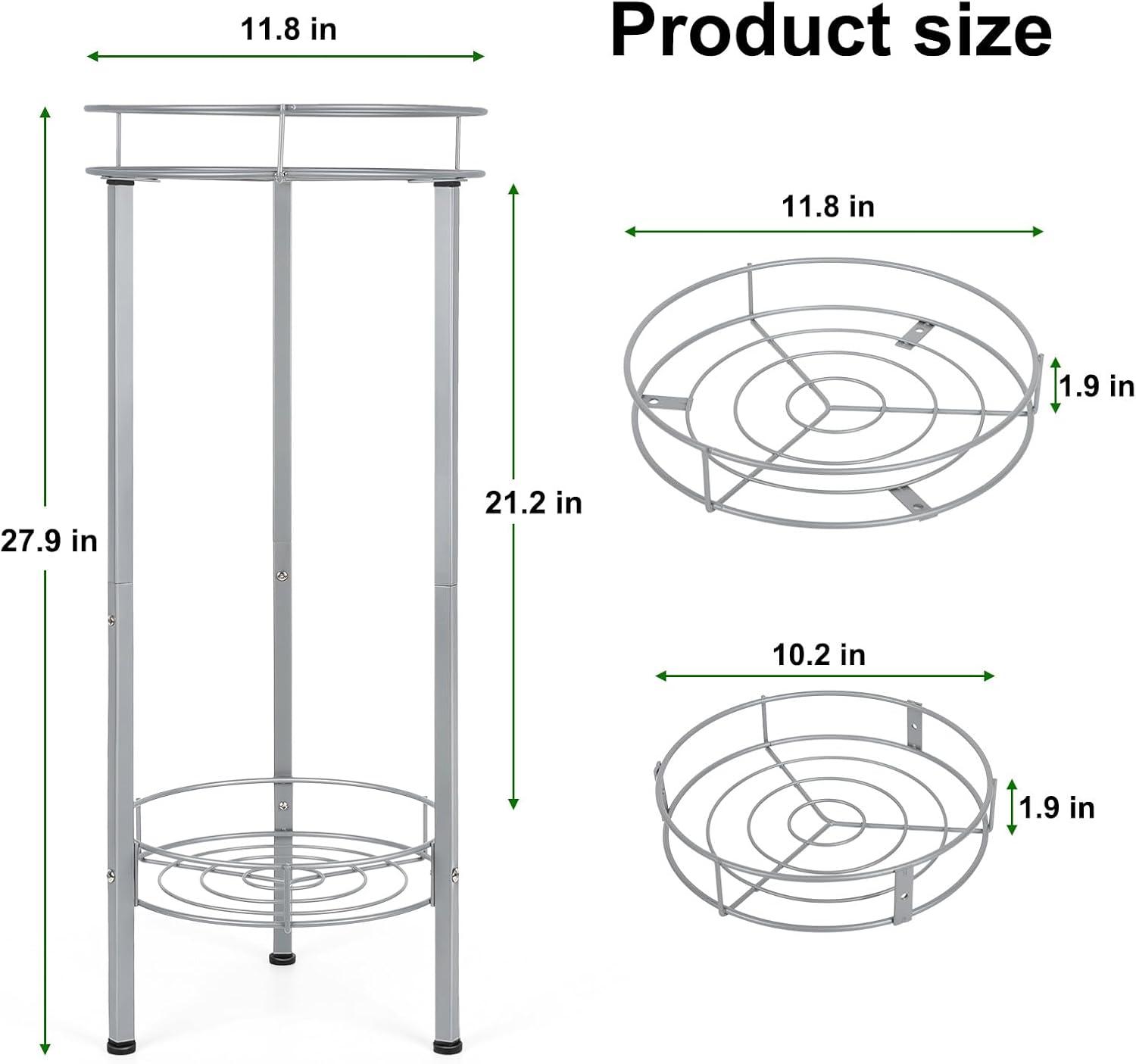 2 Pack Metal Plant Stand Silver