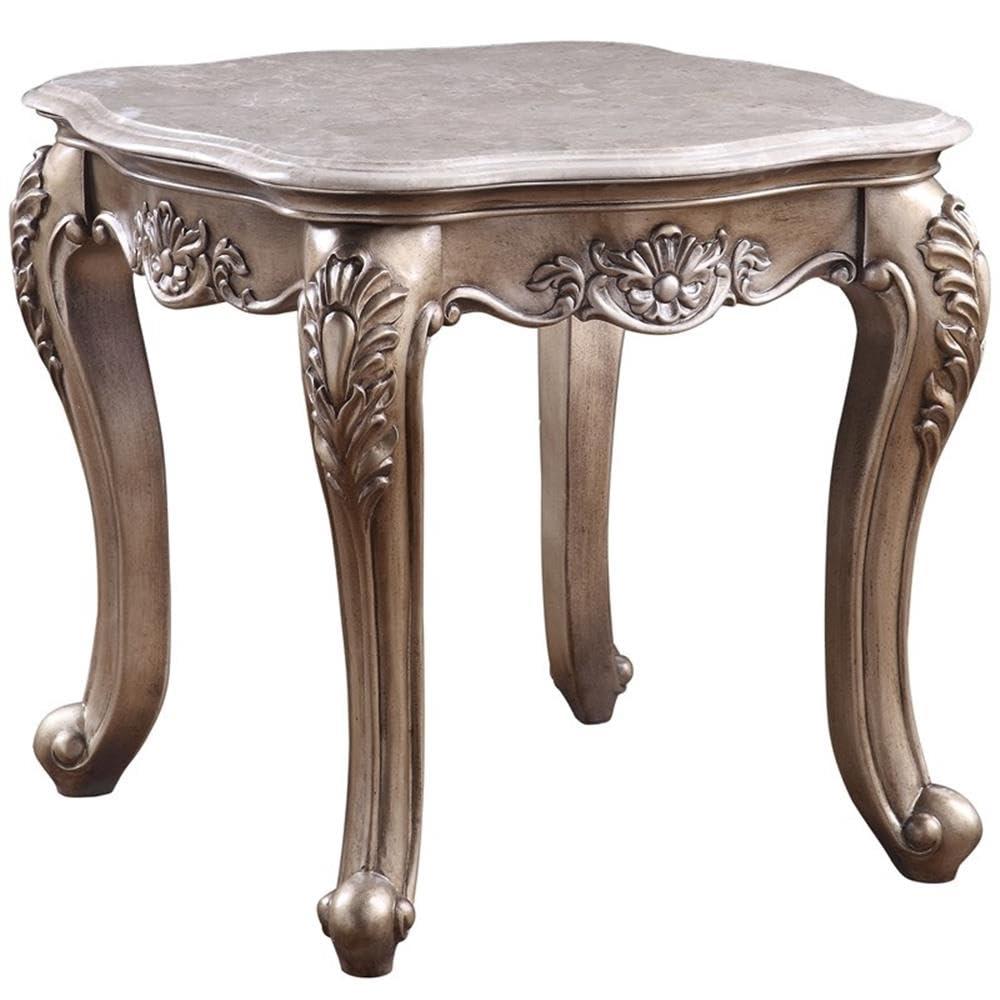 84312 - End Table, Marble Top & White Finish - Ciddrenar