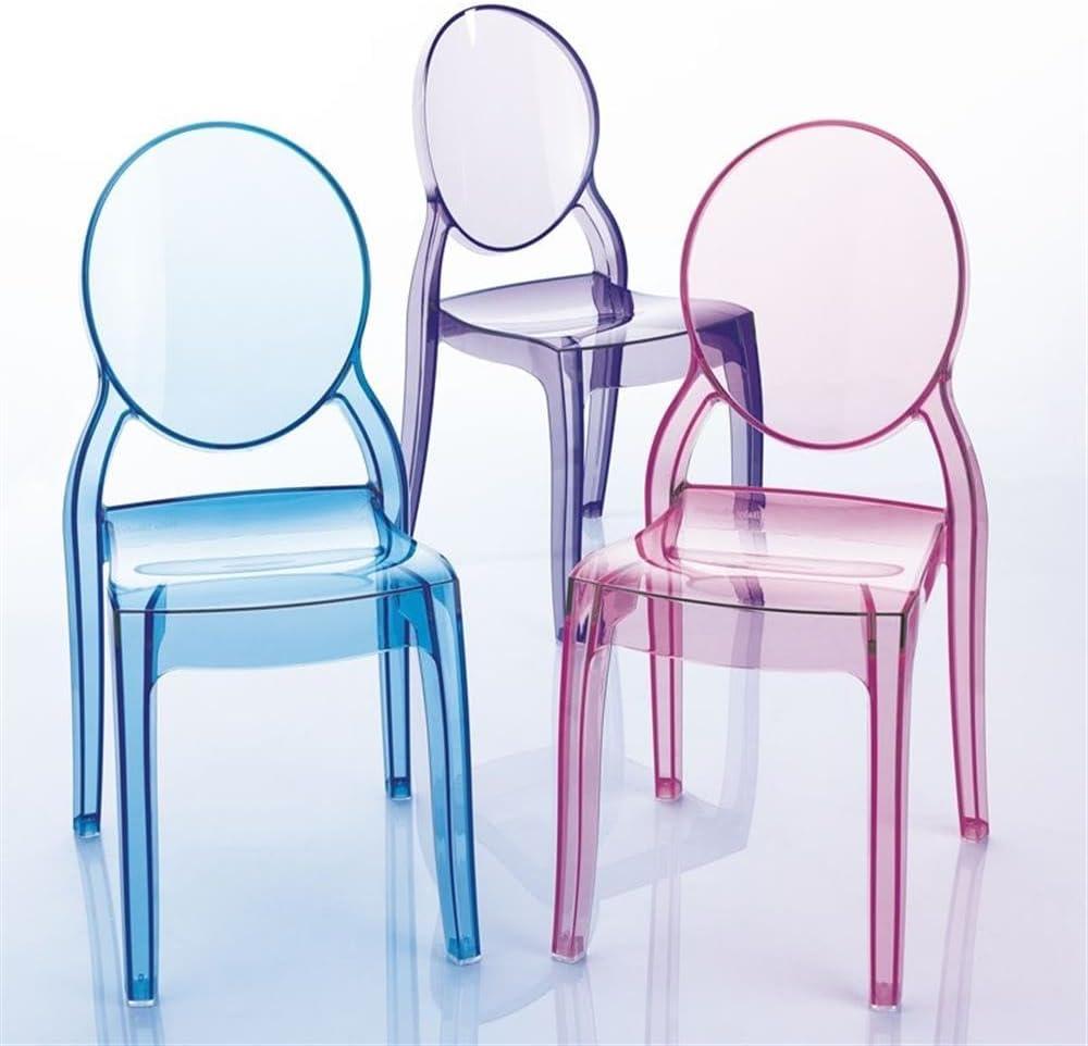 Modern Elizabeth Transparent Pink Polycarbonate Kids Dining Chair