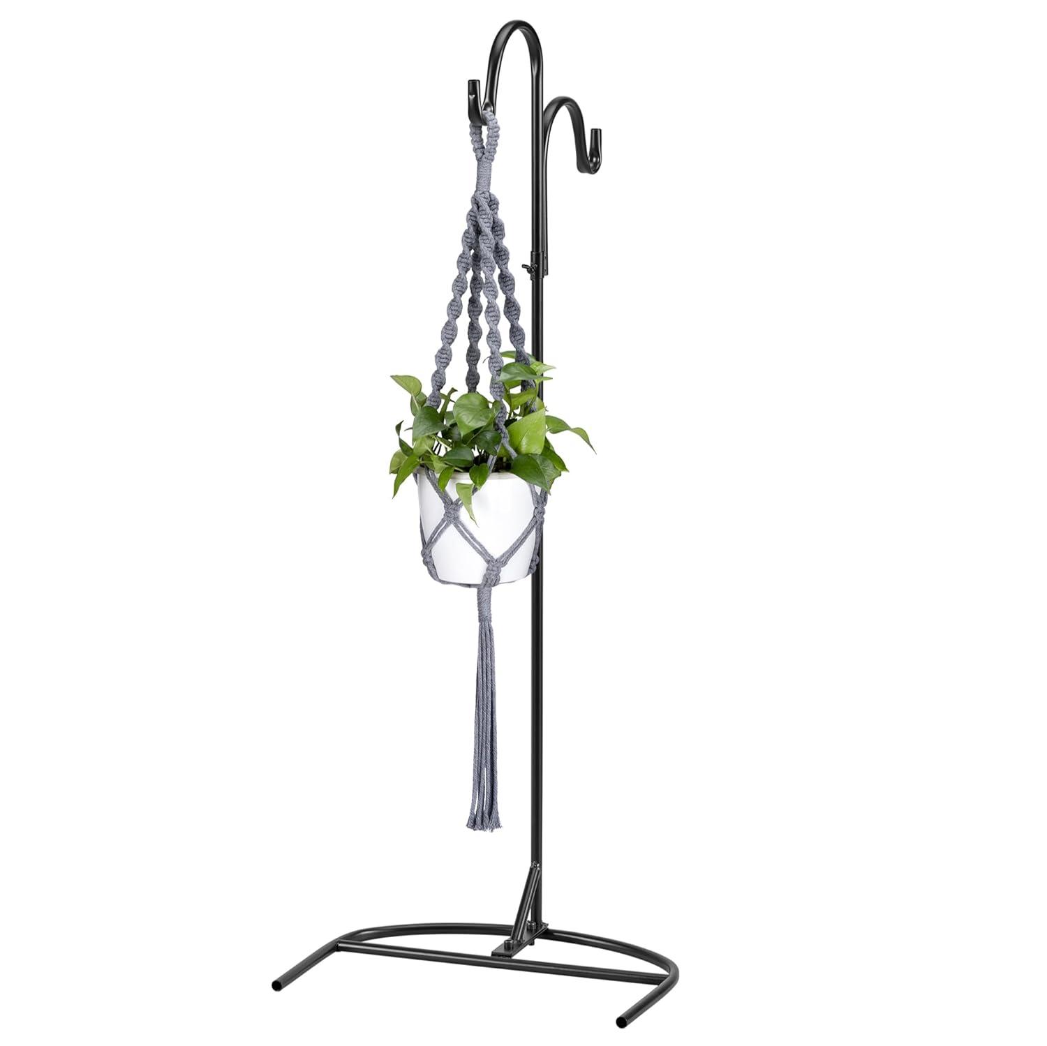 Shepherds Hooks For Outdoor - Hanging Bird Feeder Plant Pot Hook Stand Pole For Garden - Adjustable Hooks For Hummingbird Feeders And Plants