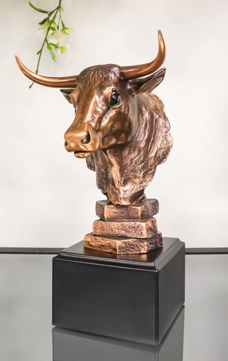 Stock Market Bull Bust - Wall Street Bronze Finish Statue Figurine