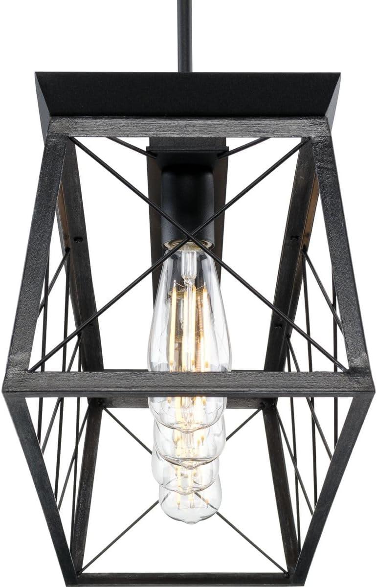 Progress Lighting Briarwood 5-Light Linear Chandelier, Textured Black, No Shade