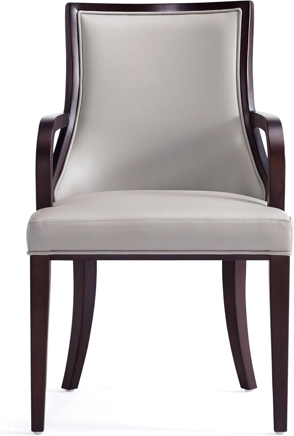 Manhattan Comfort Grand 18.5" Faux Leather Dining Chair in Gray (Set of 4)