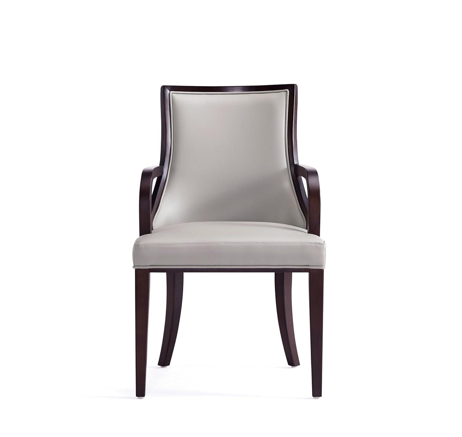 Manhattan Comfort Grand 18.5" Faux Leather Dining Chair in Gray (Set of 4)