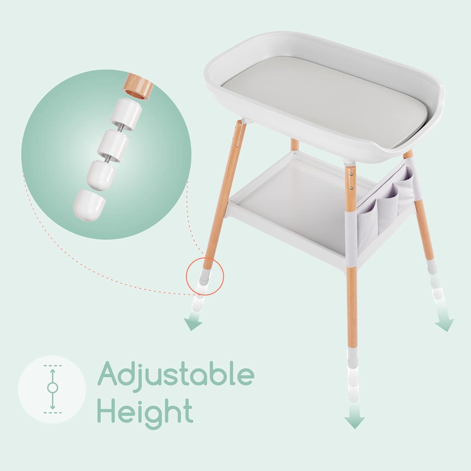 Children of Design Deluxe Diaper Changing Table with Pad & Storage Shelf