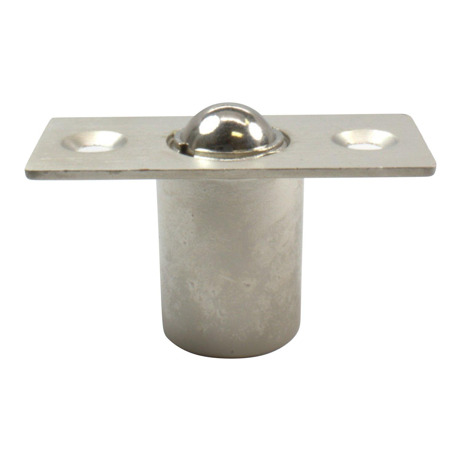 2 Pack Rok Hardware Brushed Nickel Adjustable Large Closet Cabinet Ball Catch Latch with Radius Corners and Strike, ROKBCBN