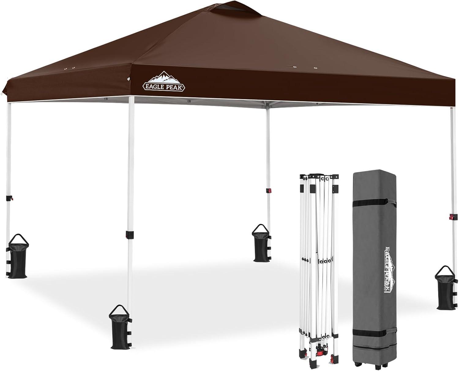 EAGLE PEAK Pop Up Canopies 10 Ft. W x 10 FT. D Metal Party Tent Canopy