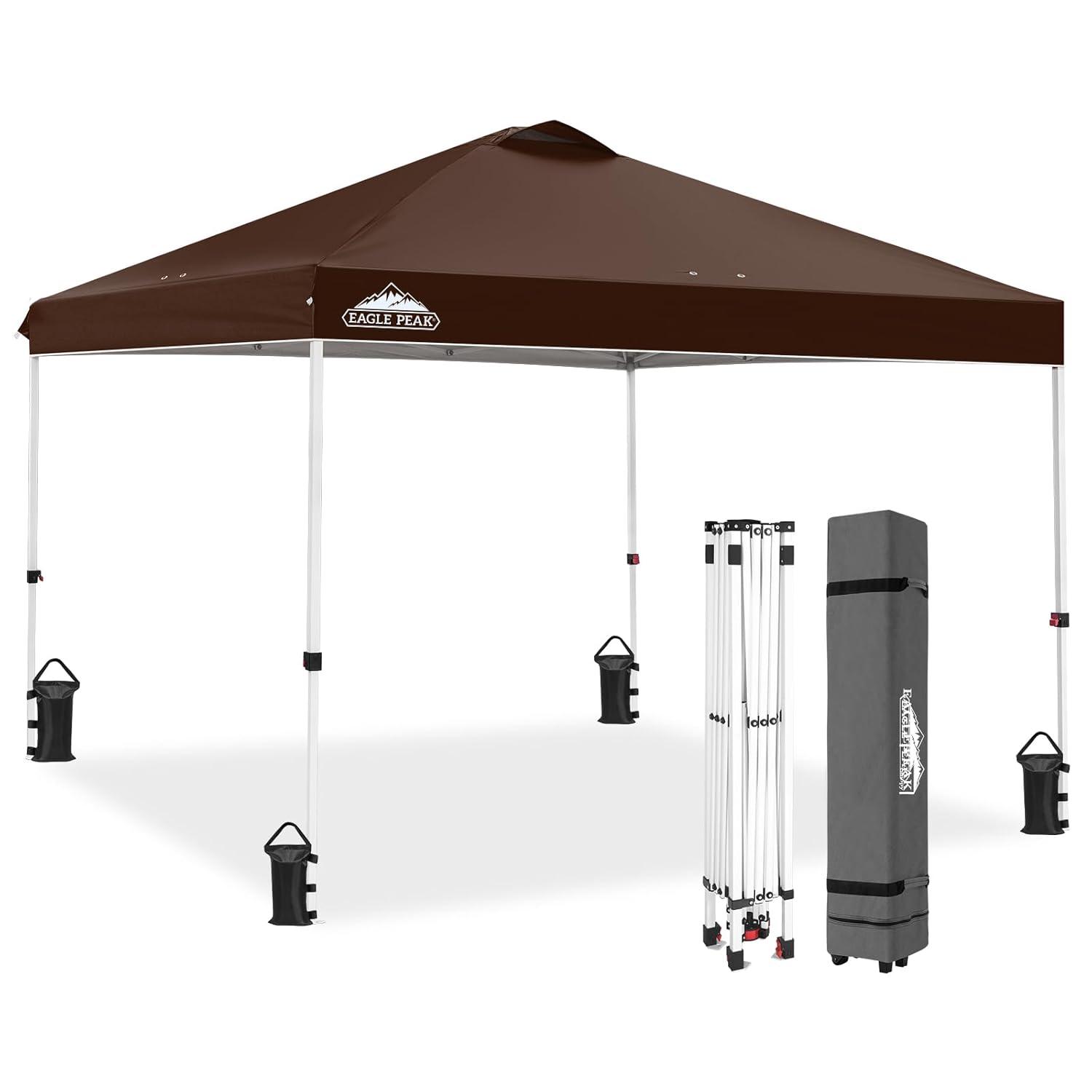 EAGLE PEAK Pop Up Canopies 10 Ft. W x 10 FT. D Metal Party Tent Canopy
