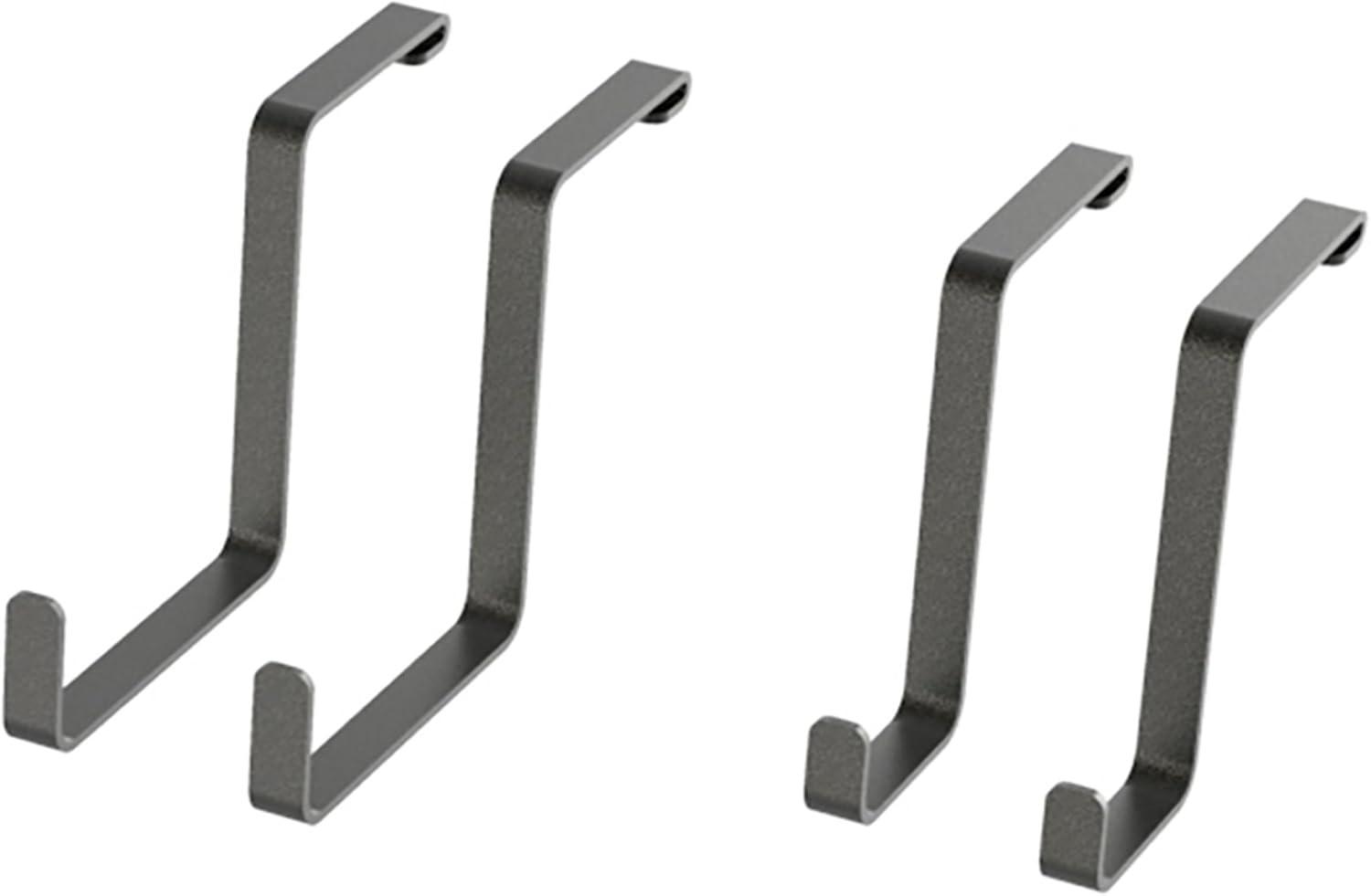 Gray Powder-Coated Metal S-Hooks for Overhead Storage