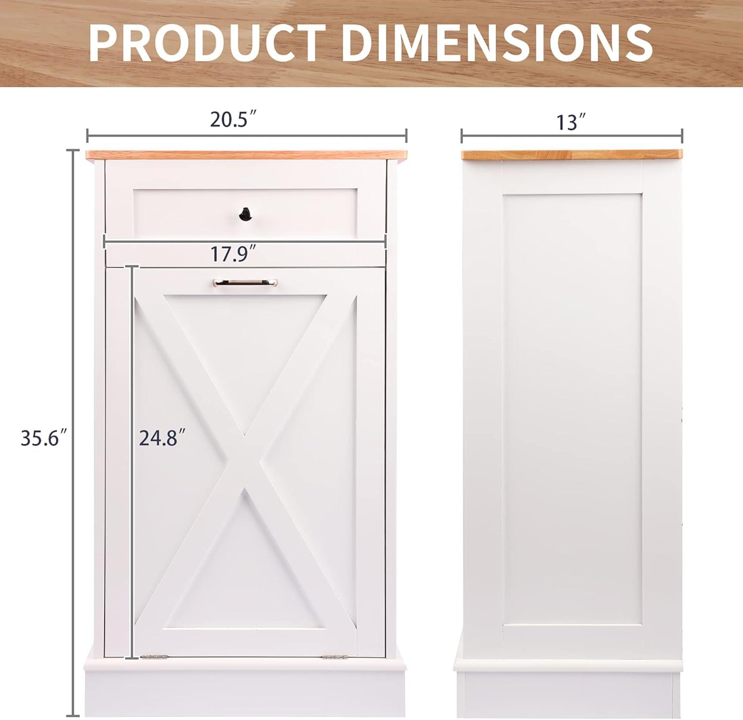 Aeloxis Havant Tilt Out Trash Cabinet 10 Gallon Wooden Free Standing (Not include trash can)