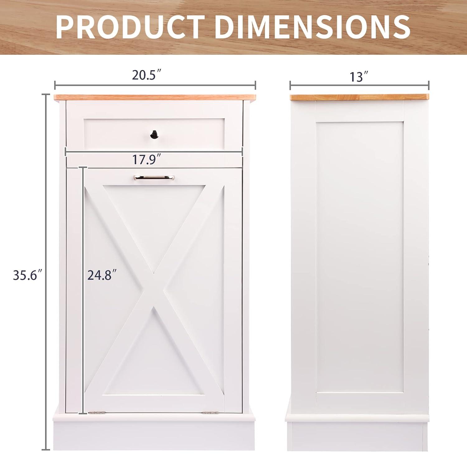Aeloxis Havant Tilt Out Trash Cabinet 10 Gallon Wooden Free Standing (Not include trash can)
