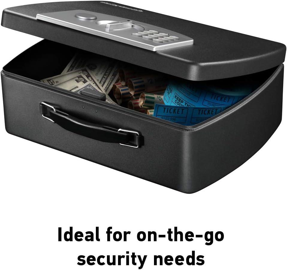 Small Black Steel Portable Safe with Digital Keypad Lock