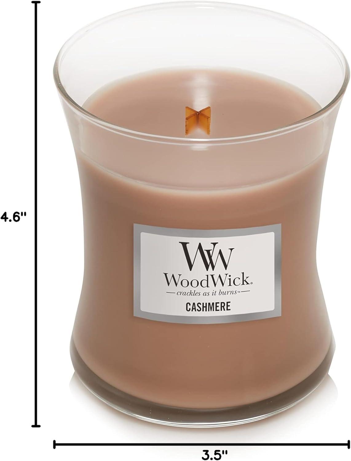 WoodWick Candles Medium Hourglass Scented Candle, Cashmere, 9.7 oz