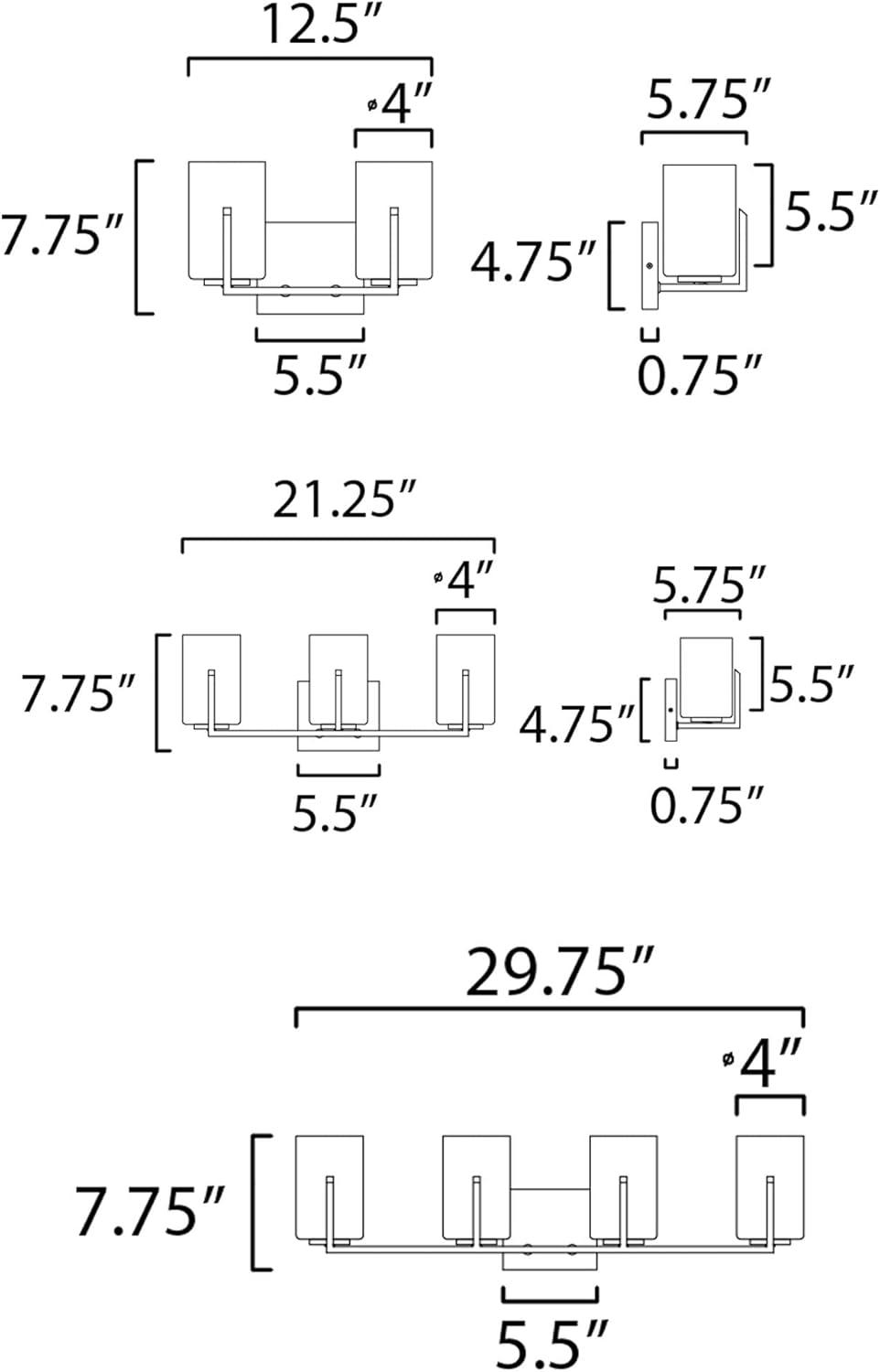 21283SWSBR-Maxim Lighting-Dart 3 Light Bath Vanity Approved for Damp Locations-Satin Brass Finish