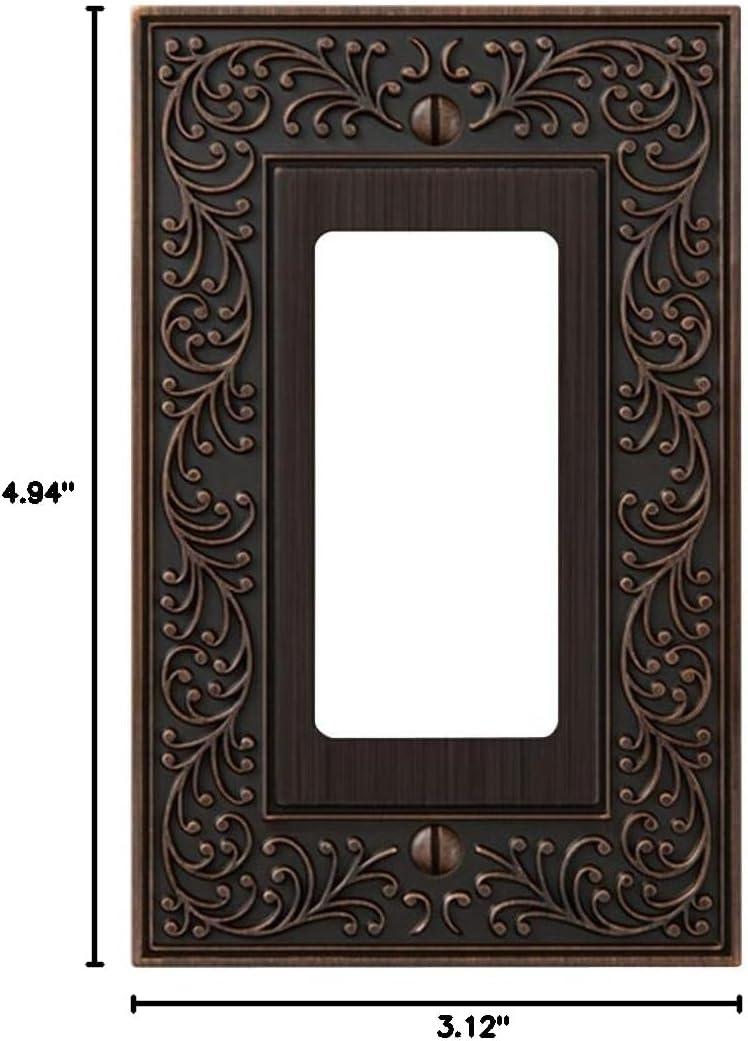 Aged Bronze Single Rocker Decorative Metal Wall Plate