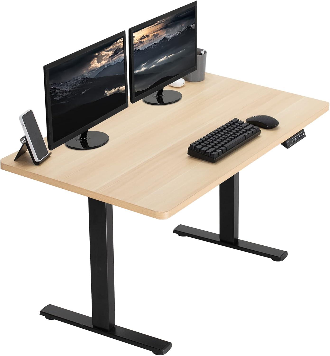 VIVO Single Motor Electric Desk with Push Button Memory Controller