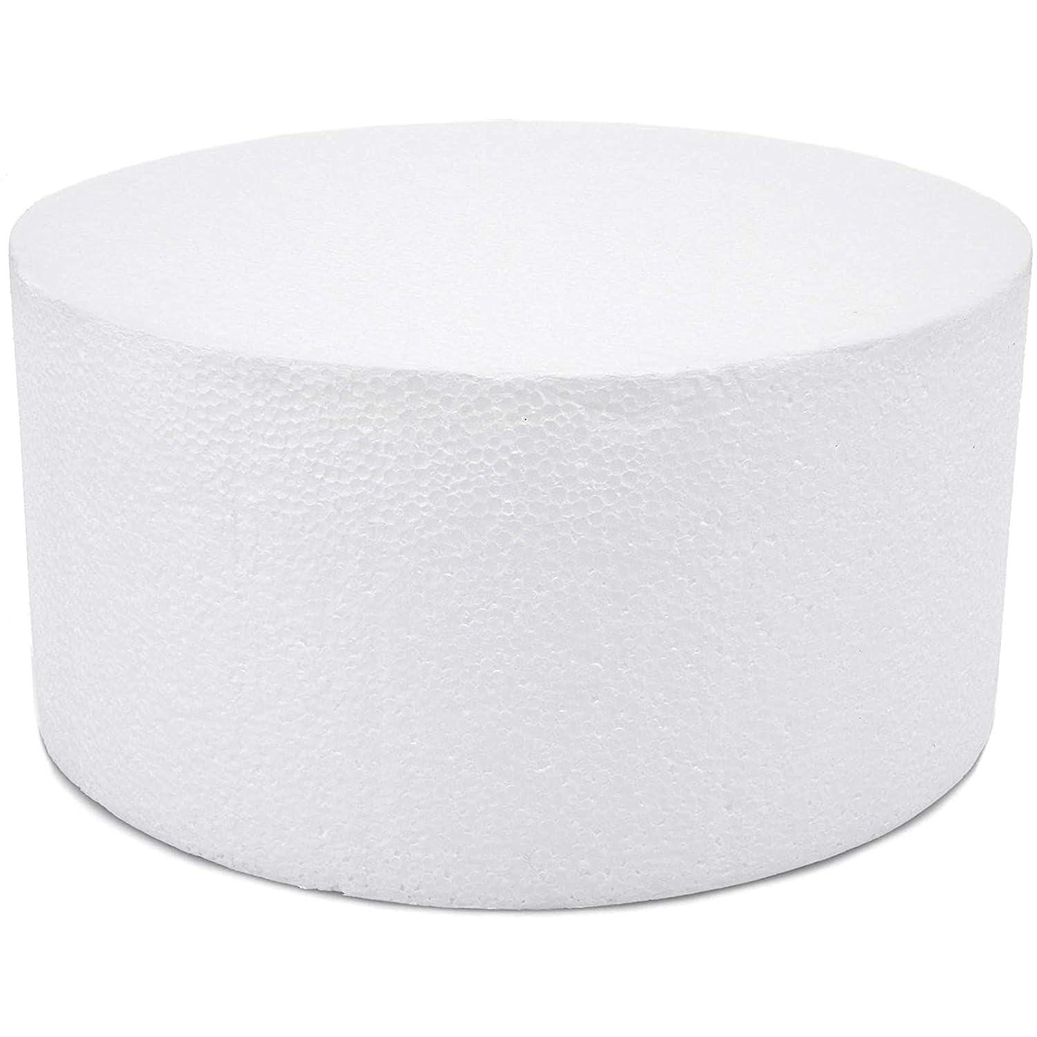 8 Inch Round Cake Dummy, Foam Cake Form (White, 8x4 Inches)