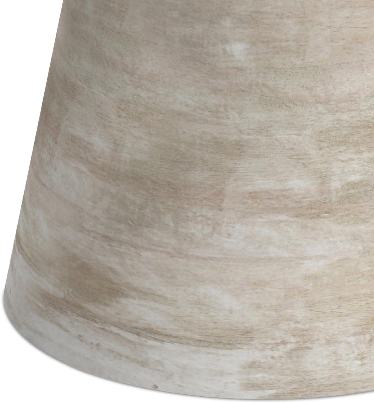 Simpli Home Robbie 16"W Solid Mango Wood Round Accent Table with Sculptural Design