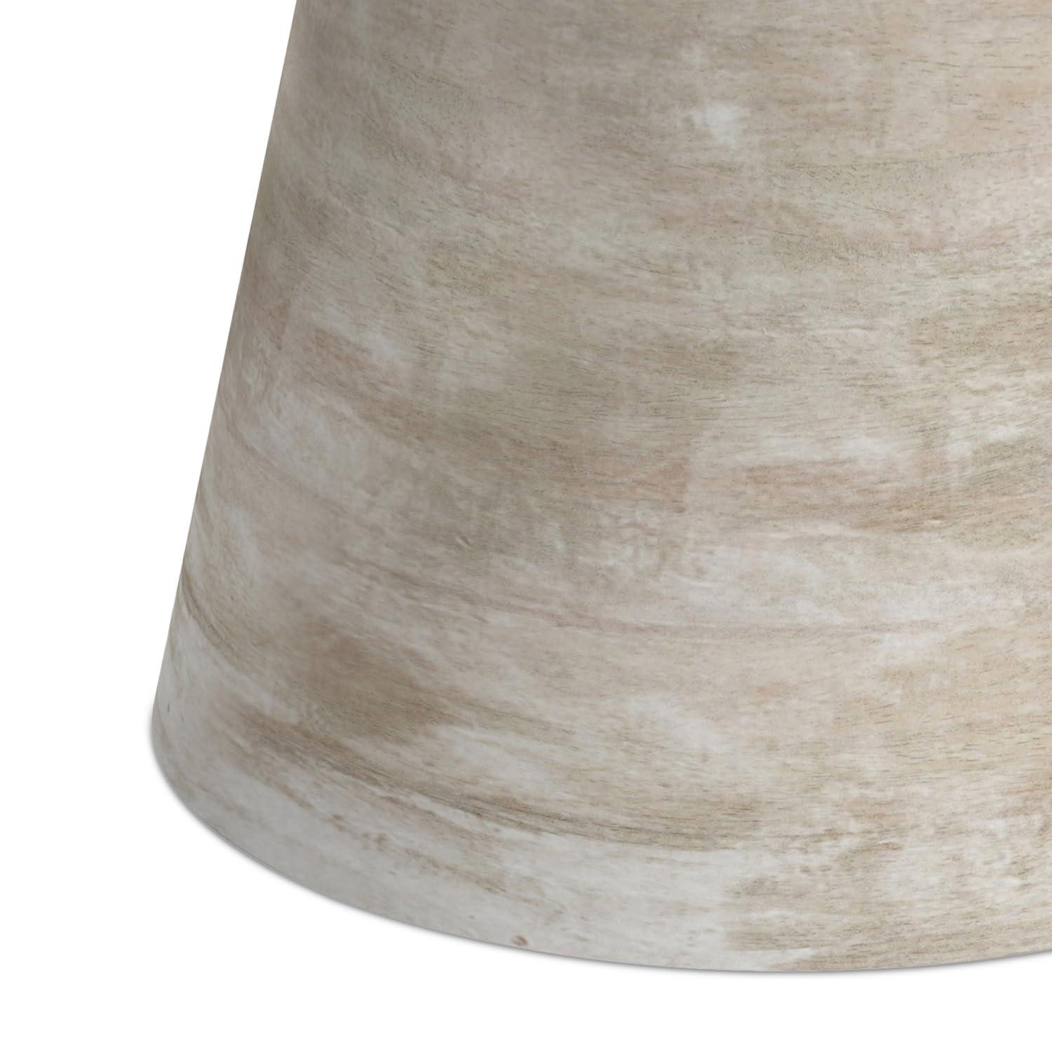 Simpli Home Robbie 16"W Solid Mango Wood Round Accent Table with Sculptural Design