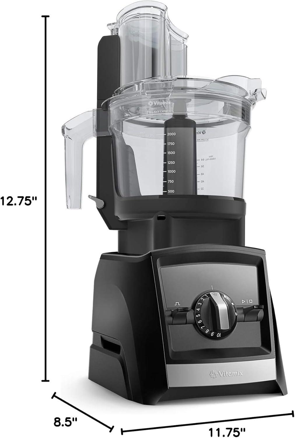 Vitamix Ascent Series 12-Cup Food Processor Attachment Black: BPA-Free, Dishwasher-Safe, Blender Accessory