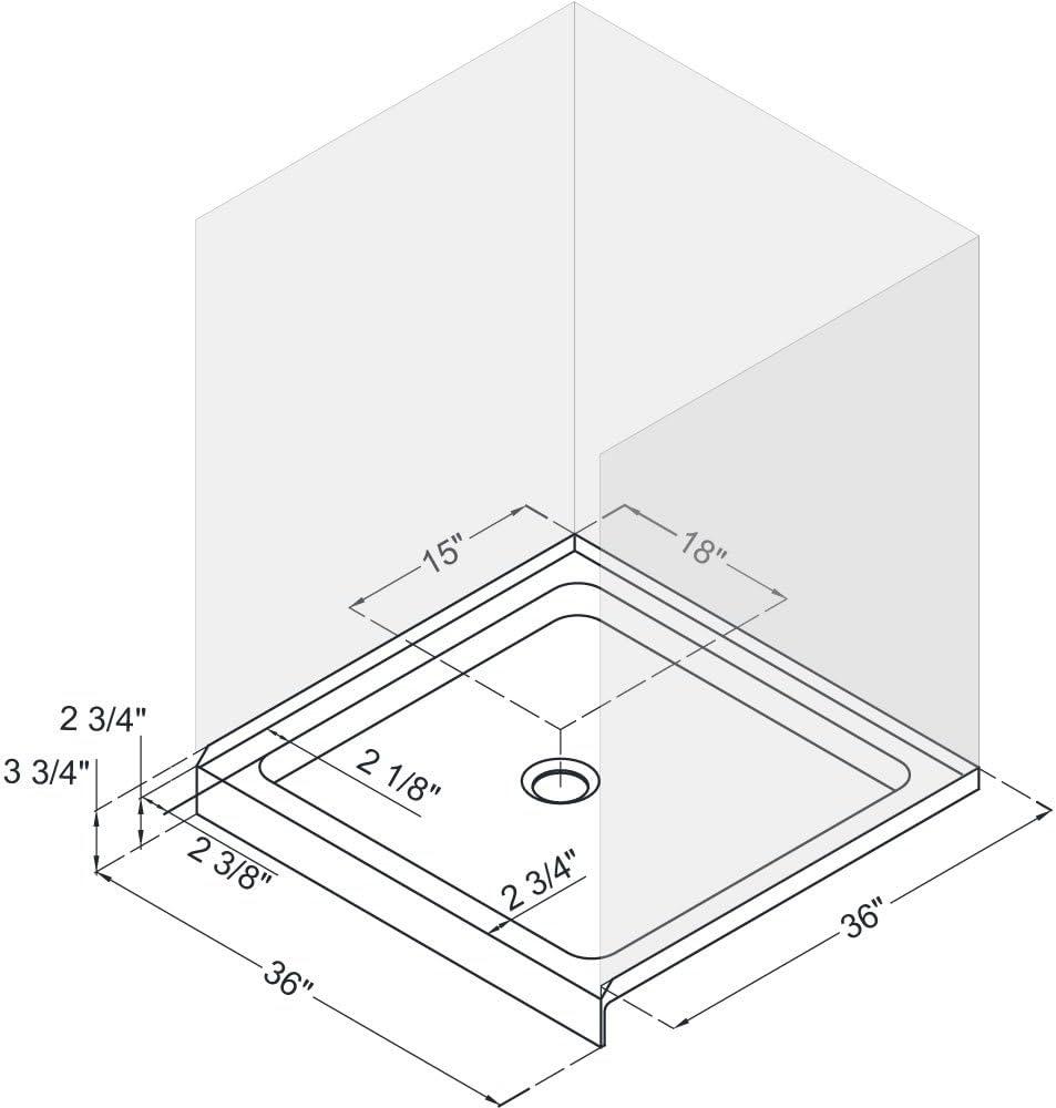 SlimLine 36’’ H x 36’’ D Single Threshold Shower Base