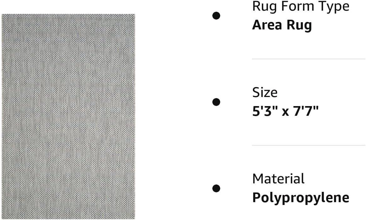 Navy & Grey Rectangular Easy-Care Viscose Area Rug - 5'3" x 7'7"